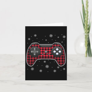 Tarjeta Controlador de Videojuegos Cuadro Escocés Rojo Chi