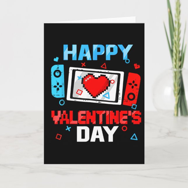 Tarjeta Controlador de videojuegos Happy Valentines Day He (Anverso)