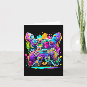 Tarjeta Controlador de videojuegos Paint Drip Colorful Gam