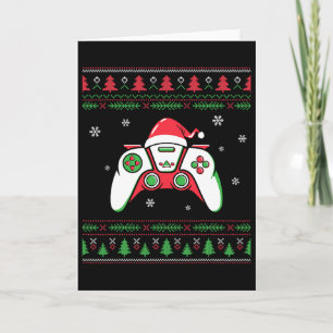 Tarjeta Controlador de videojuegos sombrero de Santa navid