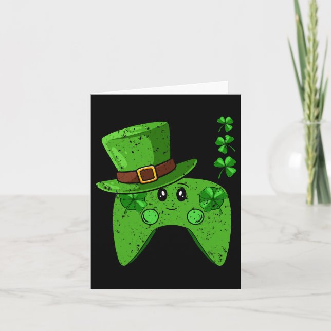Tarjeta Controlador Shamrock St Patricks Day Gaming Gamer (Anverso)