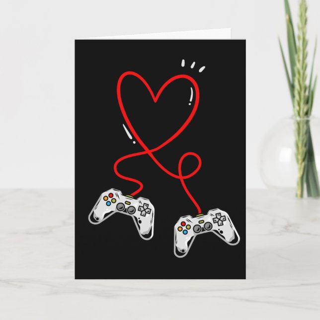 Tarjeta Controladores Día de San Valentín Corazón Videojue (Anverso)