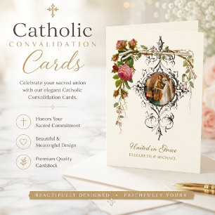 Tarjeta Convalidación Católica  Matrimonio Unidos en Graci