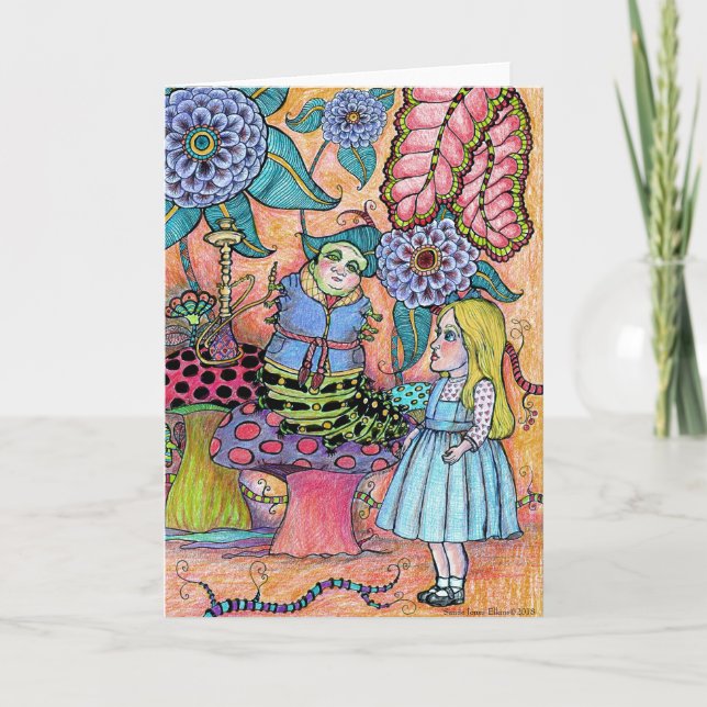 Tarjeta Conversación con una oruga (Anverso)