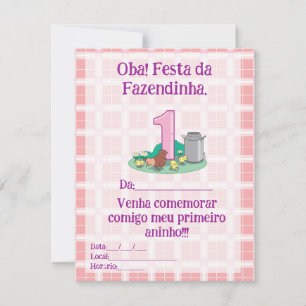 Tarjeta Convite de aniversario fazendinha