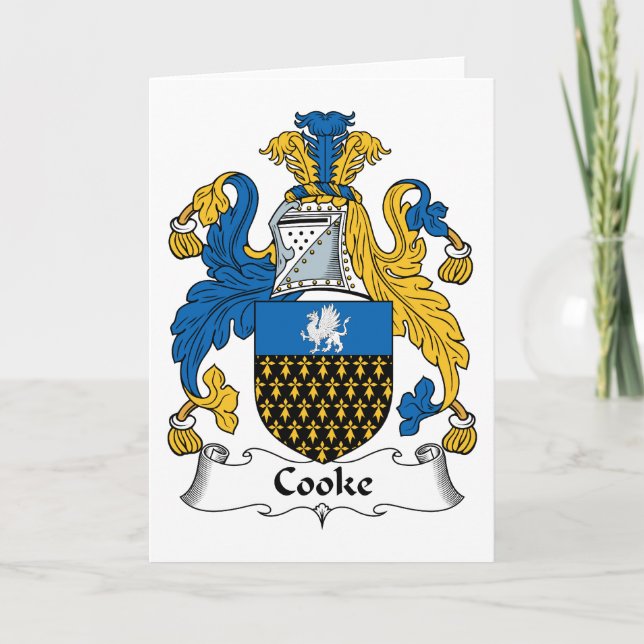 Tarjeta Cooke Family Crest (Anverso)