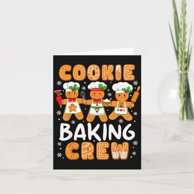 Tarjeta Cookie Baking Crew Christmas Funny Gingerbread Lov (Anverso)