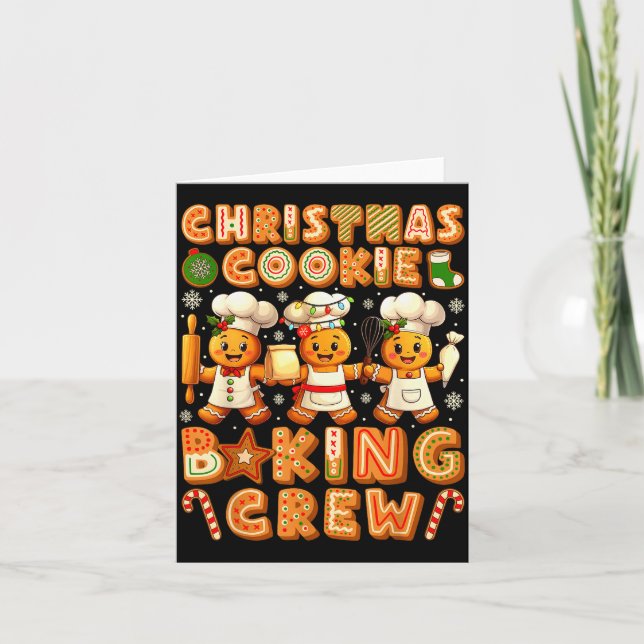 Tarjeta Cookie Baking Crew Christmas Gingerbread Lovers Wo (Anverso)