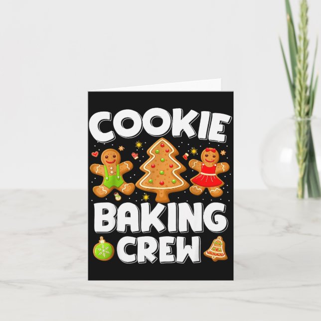 Tarjeta Cookie Baking Crew Christmas Gingerbread Team Squa (Anverso)