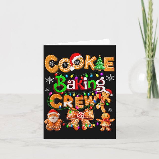 Tarjeta Cookie Baking Crew Cooking Coquette Bow Xmas Ginge (Anverso)