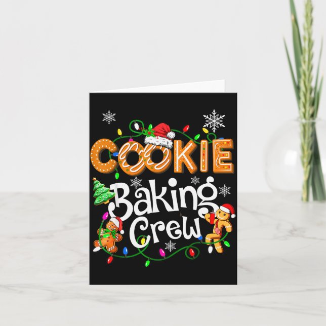 Tarjeta Cookie Baking Crew Cooking Lover Santa Xmas Ginger (Anverso)
