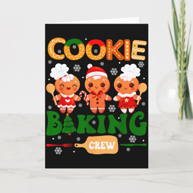 Tarjeta Cookie Baking Crew Gingerbread Cooking Lover Xmas  (Anverso)