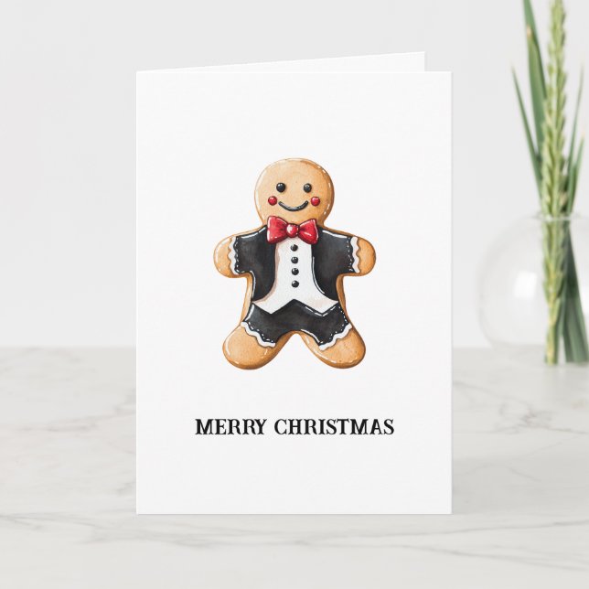 Tarjeta Cookie de hombre de pan de jengibre en Tuxedo (Anverso)