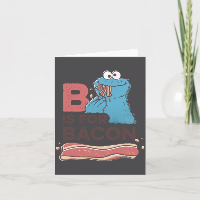 Tarjeta Cookie Monster B Is For Bacon  (Anverso)