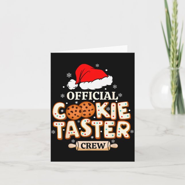 Tarjeta Cookie Taster Crew, Funny Christmas Baking Team  (Anverso)