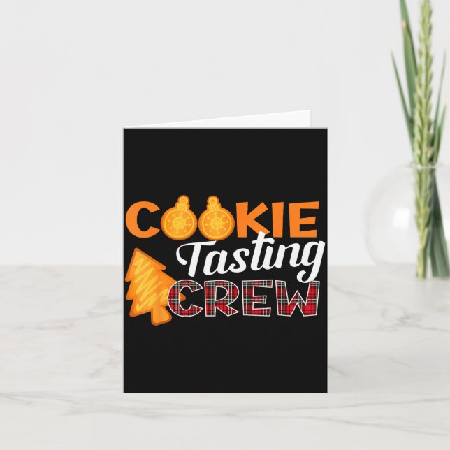 Tarjeta Cookie Tasting Crew - Funny Plaid Christmas  (Anverso)