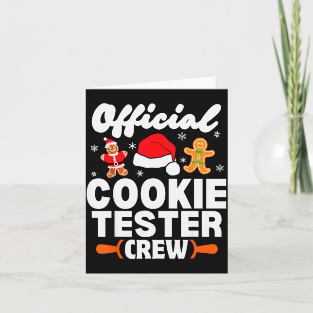 Tarjeta Cookie Tester Crew Christmas Baking Xmas Pajamas  (Anverso)
