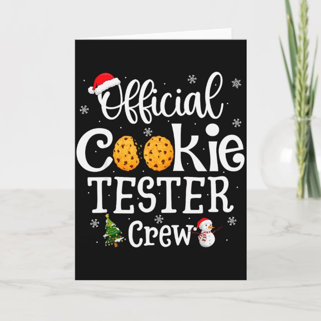 Tarjeta Cookie Tester Crew Family Baking Team Christmas  (Anverso)
