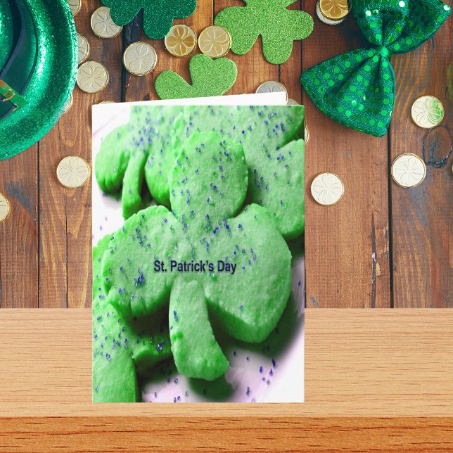 Tarjeta Cookies de Shamrock del Día de San Patricio (St. Patrick's Day Shamrock Cookies Card)