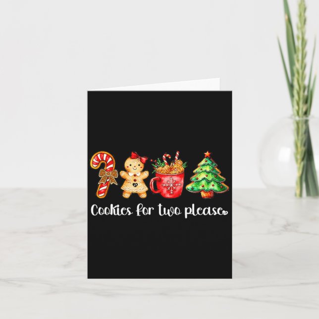 Tarjeta Cookies For Two Please,christmas Pregnancy Announc (Anverso)