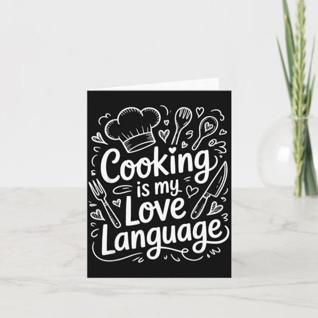 Tarjeta Cooking Is My Love Language, Culinary Chef And Kit (Anverso)