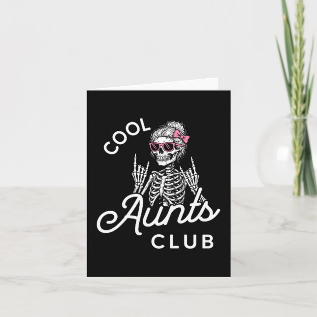 Tarjeta Cool Aunt Club Funny Skeleton Family Kids Women  (Anverso)