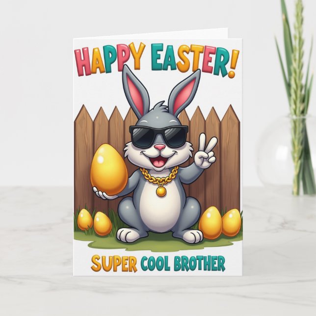 Tarjeta Cool Brother Easter Bunny Card (Anverso)