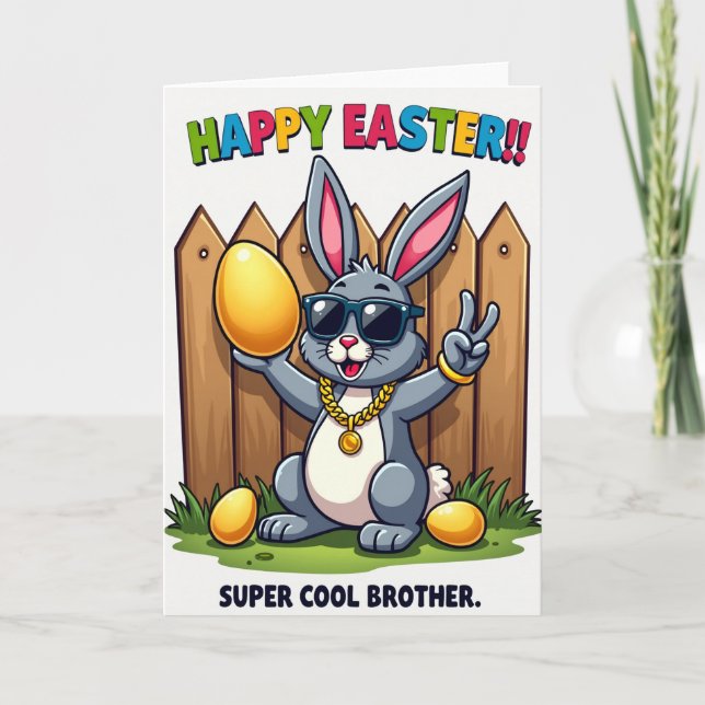 Tarjeta Cool Bunny Holiday Card (Anverso)