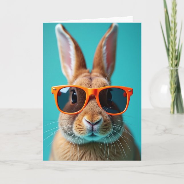 Tarjeta Cool Bunny In Glasses Card (Anverso)