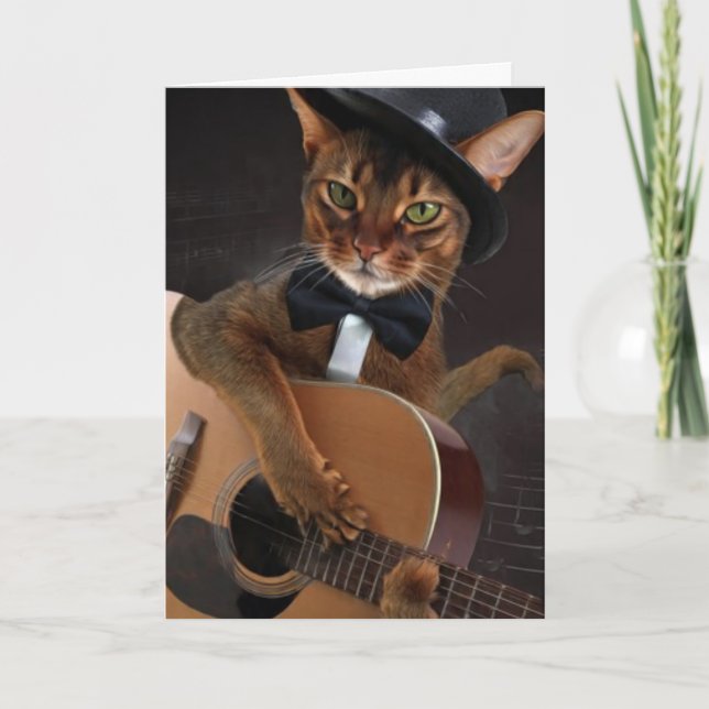 Tarjeta Cool Cat Guitarist – Minimal Elegant Design (Anverso)