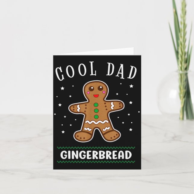 Tarjeta Cool Dad Gingerbread Man Cookie Family Christmas P (Anverso)