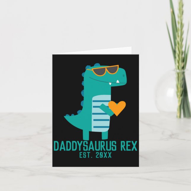 Tarjeta Cool Dino Daddysaurus Rex New Dad Fathers Day  (Anverso)