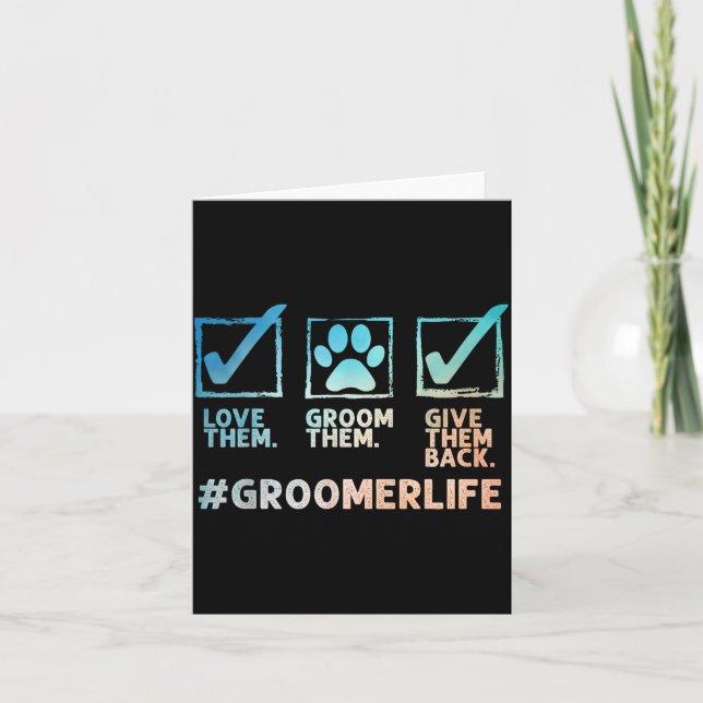 Tarjeta Cool Dog Groomer Art For Men Women Dog Grooming Pe (Anverso)