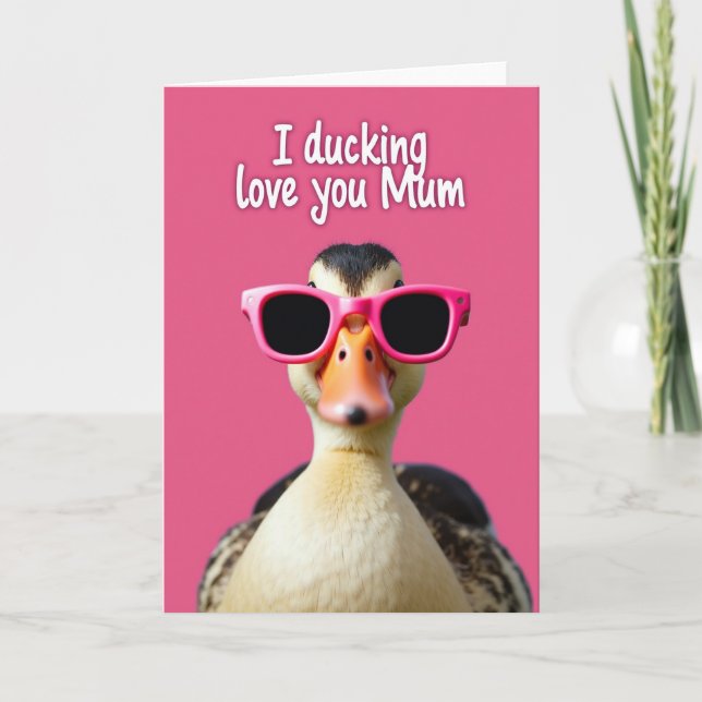 Tarjeta Cool Duck Sunglasses Portrait Card (Anverso)