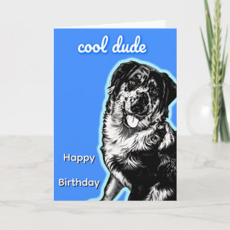 Tarjeta Cool Dude Australian Shephard Folded Greeting Card