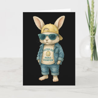 Tarjeta Cool Easter Bunny With Sungles For Boys Teens Men 
