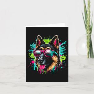 Tarjeta Cool German Shepherd Dog Graffiti Art Style Navida