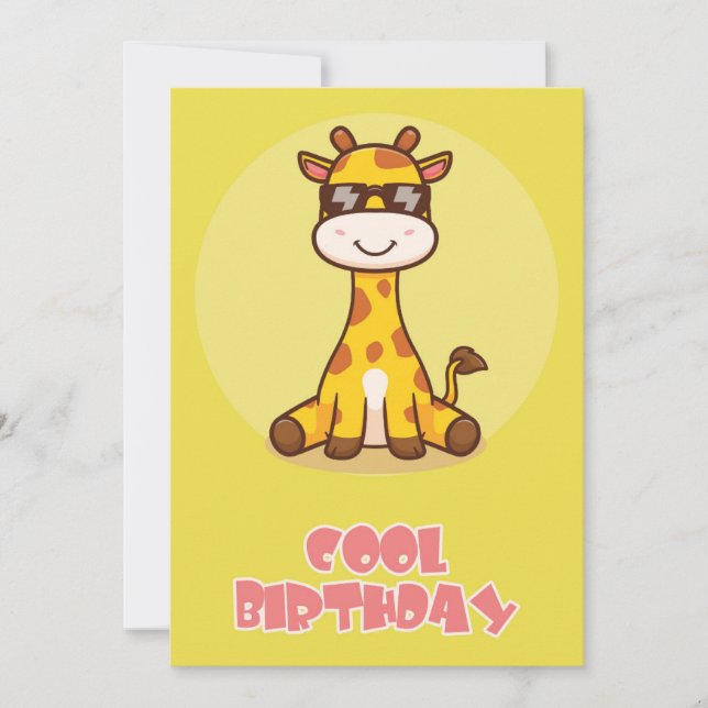 Tarjeta Cool giraffe Flat Greeting Card (Anverso)