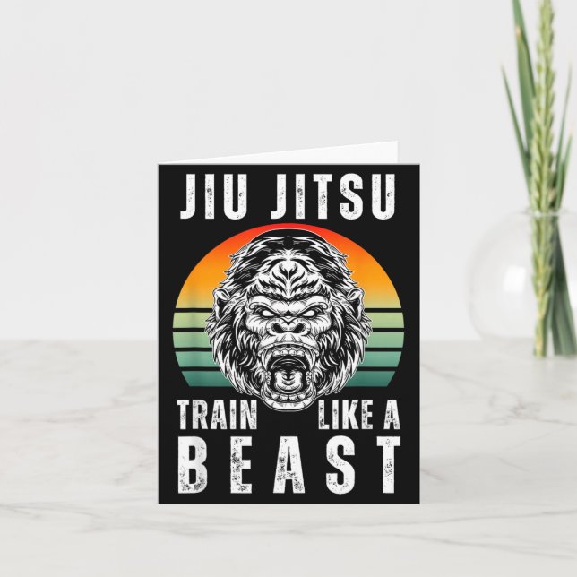 Tarjeta Cool jiu Jitsu Entrena Como un Rugiente Gorila (Anverso)