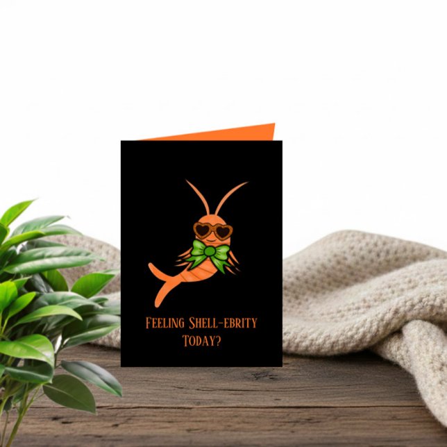 Tarjeta Cool orange birthday shrimp (Subido por el creador)