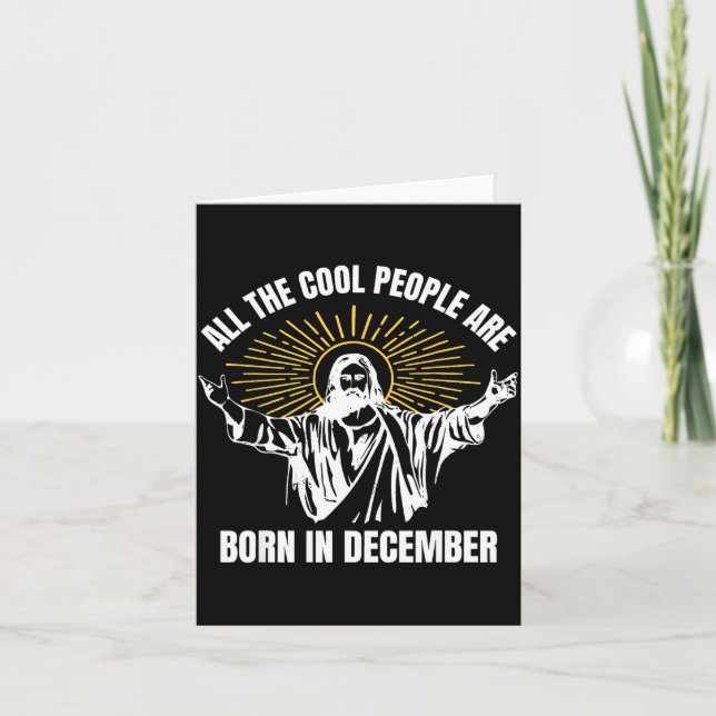 Tarjeta Cool People Are Born In December Christian Christm (Anverso)