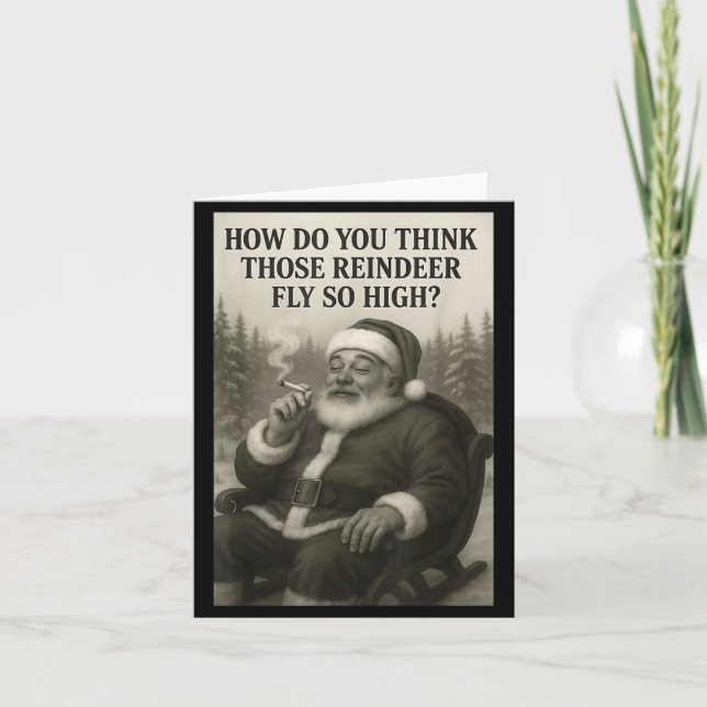 Tarjeta Cool Santa Claus Smoking Weed Christmas Quote  (Anverso)