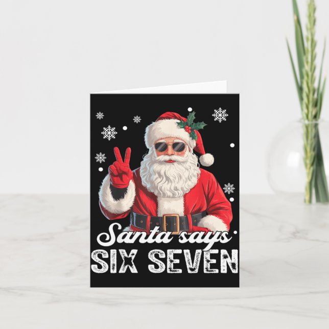 Tarjeta Cool Santa Says 67 Meme Funny Christmas Xmas Men W (Anverso)