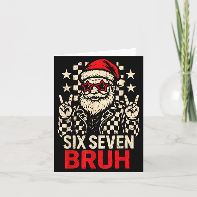 Tarjeta Cool Six Seven Bruh Santa Kids Christmas Party 67  (Anverso)