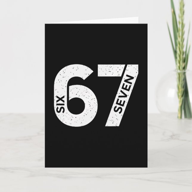 Tarjeta Cool Six Seven Número Gen Alpha jerga 6 7 Tendenci (Anverso)