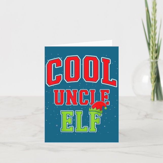 Tarjeta Cool Uncle Elf Christmas Family Matching Group Xma (Anverso)
