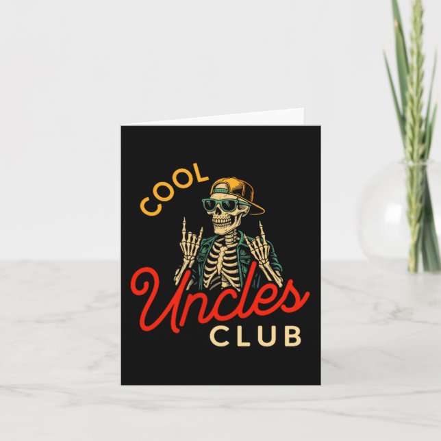 Tarjeta Cool Uncles Club Shirt Funny Skeleton Retro Uncle  (Anverso)