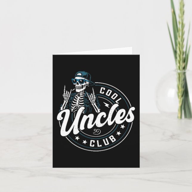 Tarjeta Cool Uncles Club Shirt Funny Skeleton Uncle Men  (Anverso)