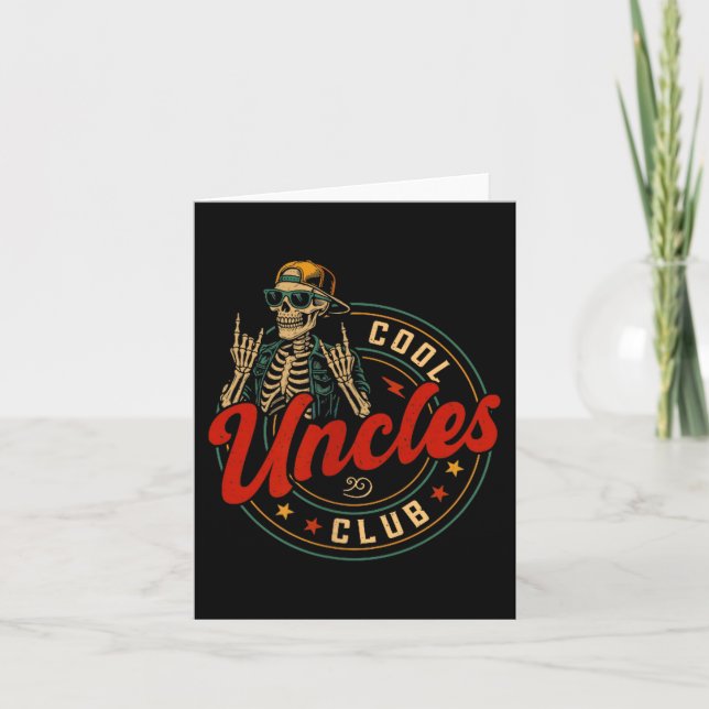 Tarjeta Cool Uncles Club Shirt Funny Skeleton Uncle Men Fa (Anverso)