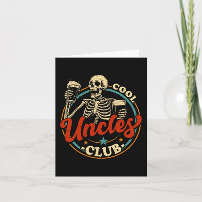 Tarjeta Cool Uncles Club Shirt Uncle Skeleton Men Fathers  (Anverso)